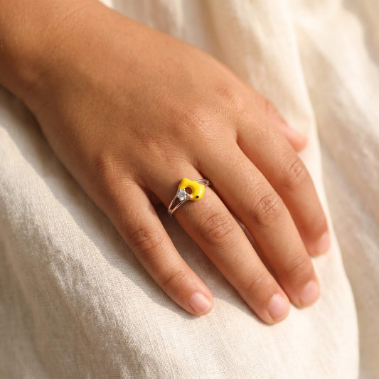 Kids Dolphin Ring with CZ | Rose Gold 925 Silver