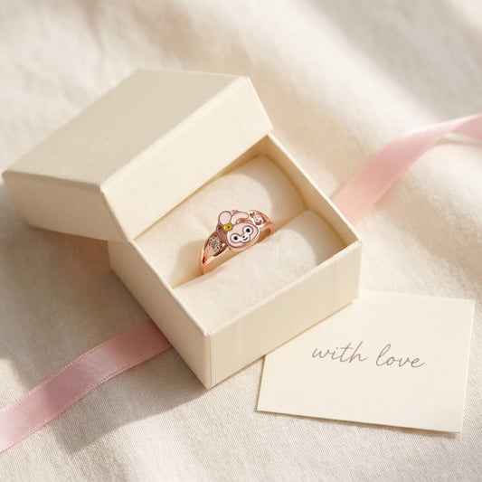 Kids Bunny Ring with CZ | Rose Gold 925 Silver