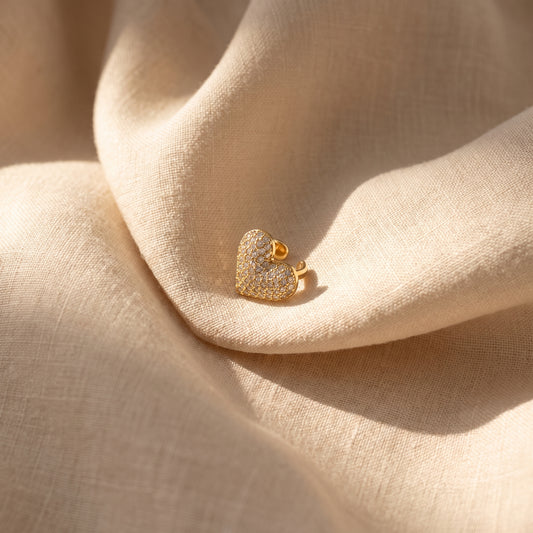 Crystal Heart Ear Cuff
