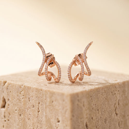 Rose Gold Criss-Cross Studs