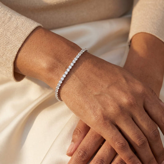 Round CZ Tennis Bracelet | 925 Silver