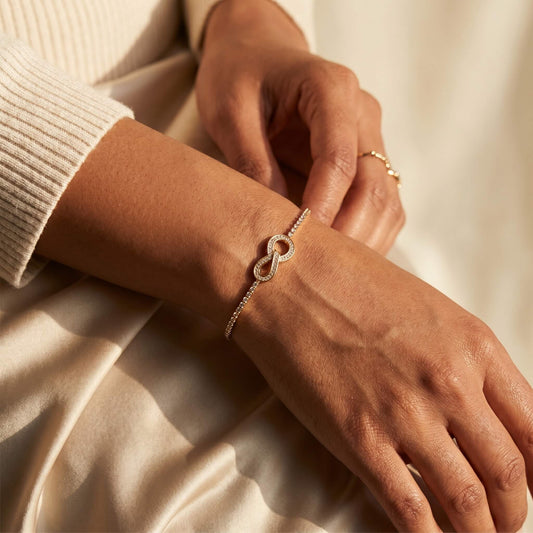 Linked Rings CZ Gold Bracelet | 925 Silver