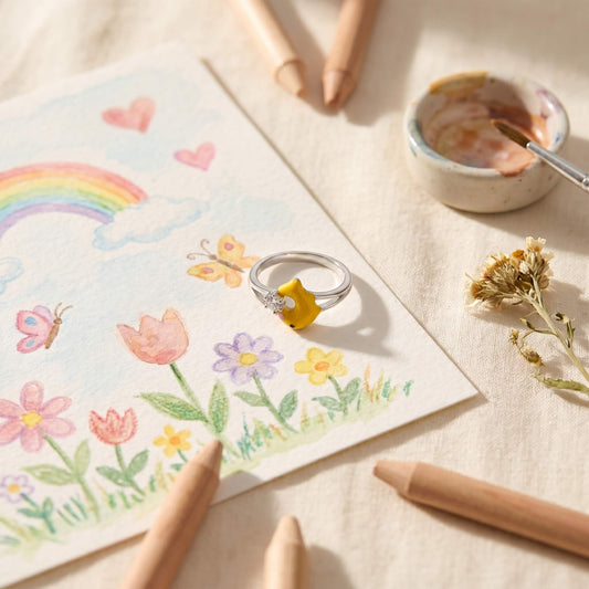Kids Dolphin Ring with CZ | Rose Gold 925 Silver