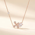 Fleur Solitaire Bloom Necklace | Rose Gold 925 Silver Pave Botanical
