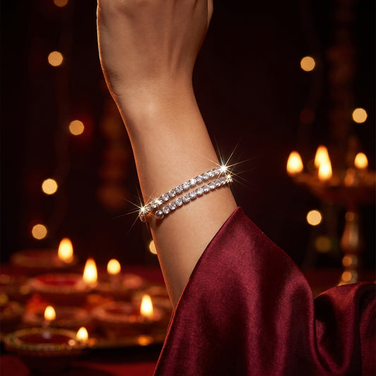 Tennis Wrap Bracelet - Silver Tone