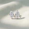 Duet Round & Pear Cluster Stud Earrings | 925 Silver