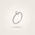Estelle Halo Emerald Cut Solitaire Ring | 925 Silver Full Pavé Band