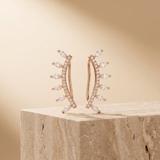 Rose Gold Curved Ear Climbers