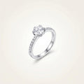 Aurora Halo Solitaire Ring | 925 Silver Full Pavé Band