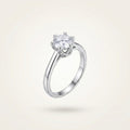 Aurora Pure Solitaire Ring | 925 Silver Plain Band