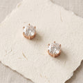 Aurora Pure Solitaire Stud Earrings | Rose Gold 925 Silver