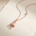 Ballerine Pave Ballerina Pendant Necklace | Rose Gold 925 Silver