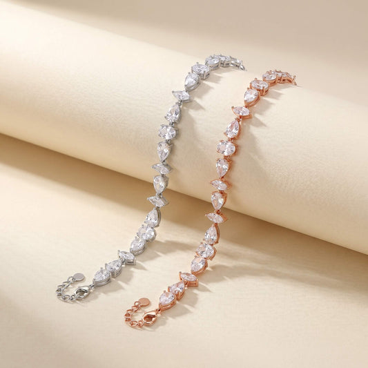 Pear-Cut CZ Tennis Bracelet | 925 Silver
