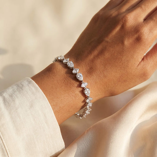 Pear-Cut CZ Tennis Bracelet | 925 Silver