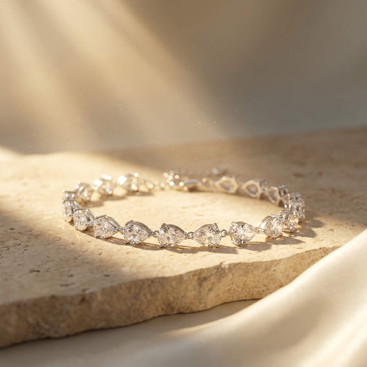 Pear-Cut CZ Tennis Bracelet | 925 Silver