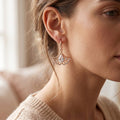 Ginkgo Pear Fan Drop Earrings | Rose Gold 925 Silver