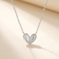 Coeur Folded Heart Pavé Pendant Necklace | 925 Silver