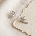 Duet Toi et Moi Pear Pave Bar Stud Earrings | 925 Silver