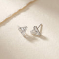 Apex Geometric V Pave Stud Earrings | 925 Silver