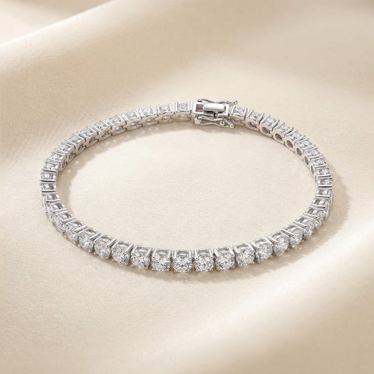 Round CZ Tennis Bracelet | 925 Silver