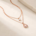 Tulipe Layered Tulip Cabochon Necklace | Rose Gold 925 Silver