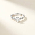 Eden Classic Solitaire Ring | 925 Silver Pavé Shoulder Band