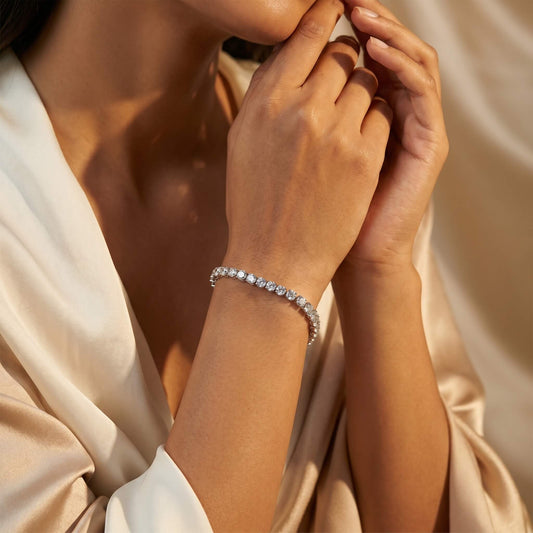 Classic Round CZ Tennis Bracelet | 925 Silver