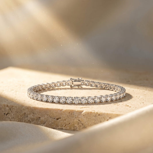 Classic Round CZ Tennis Bracelet | 925 Silver