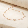 Étoile Pearl Station Necklace | Rose Gold 925 Silver