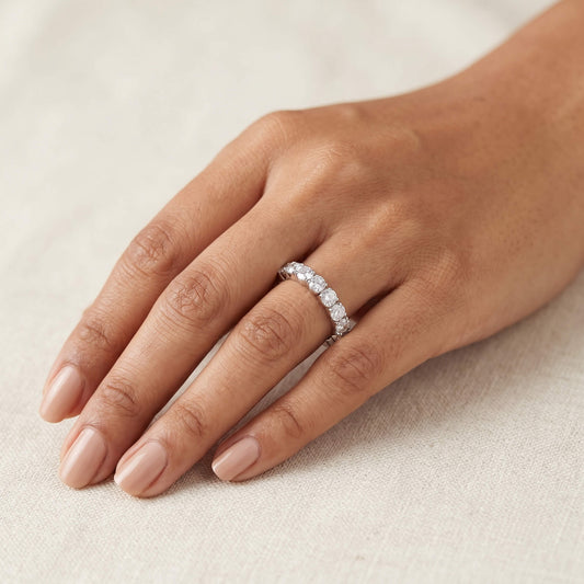 Flex Adjustable Eternity Band Ring | 925 Silver CZ Stacking Band