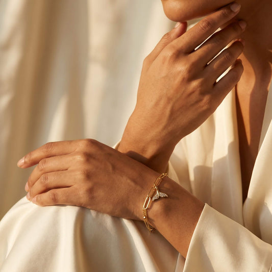 Whale Tail Gold Bracelet | 925 Silver