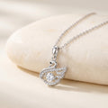 Grace Solitaire Curve Pendant Necklace | 925 Silver Pavé