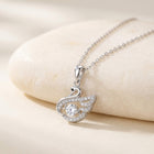 Grace Solitaire Curve Pendant Necklace | 925 Silver Pavé