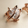 Saturne Planet Star Stud Earrings | Rose Gold 925 Silver