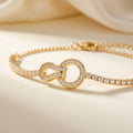 Linked Rings CZ Gold Bracelet | 925 Silver