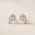Dauphin Dolphin Pave Stud Earrings | 925 Silver