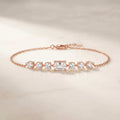 Emerald-Cut CZ Rose Gold Bracelet | 925 Silver | Olive & Gold