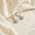Aurora Halo Round Drop Earrings | 925 Silver