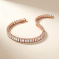Baguette CZ Rose Gold Tennis Bracelet | 925 Silver
