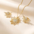 Soleil Sunburst Complete Set | Pendant + Earrings | Gold-Plated 925 Silver