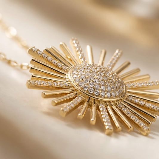 Soleil Sunburst Complete Set | Pendant + Earrings | Gold-Plated 925 Silver