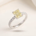 Soleil Yellow CZ Princess Cut Solitaire Ring | 925 Silver