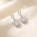 Maxima Cushion Halo Drop Earrings | 925 Silver