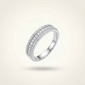 Trinity Triple Pavé Eternity Band | 925 Silver Statement Ring